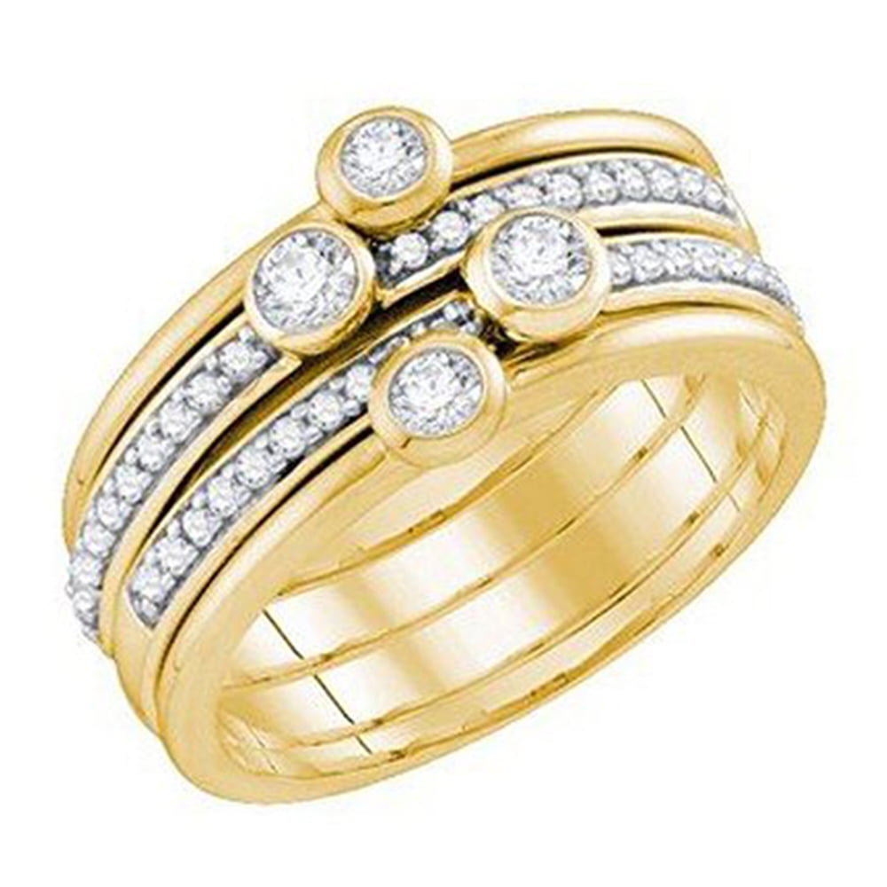 14K Yellow Gold Diamond Ring For Women 1ct 405893