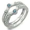 thumbnail image 1 of Dazzlingrock Collection 0.55 Carat (ctw) 10k White And Blue Diamond Ladies Anniversary Guard Band 1/2 CT, White Gold, Size 9, 1 of 2
