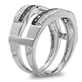 thumbnail image 1 of Dazzlingrock Collection 0.55 Carat (ctw) 14K Black & White Diamond Ladies Wedding Band Double Ring 1/2 CT, White Gold, Size 6, 1 of 3