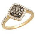 thumbnail image 1 of Dazzlingrock Collection 0.55 Carat (ctw) 14K Champagne & White Diamond Bridal Engagement Ring 1/2 CT, Yellow Gold, Size 5, 1 of 1