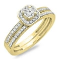 thumbnail image 1 of Dazzlingrock Collection 0.55 Carat (ctw) 14K Round Diamond Ladies Halo Engagement Bridal Ring Set 1/2 CT, Yellow Gold, Size 6.5, 1 of 4