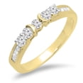 thumbnail image 1 of Dazzlingrock Collection 0.55 Carat (ctw) 14K Round & Princess Diamond Ladies Wedding Stackable Band 1/2 CT, Yellow Gold, Size 6, 1 of 1