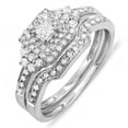 thumbnail image 1 of Dazzlingrock Collection 0.55 Carat (ctw) 14k Princess & Round Diamond Ladies Bridal Engagement Ring Set with Matching Band 1/2 CT, White Gold, Size 6, 1 of 1