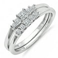 thumbnail image 1 of Dazzlingrock Collection 0.55 Carat (ctw) 18K Princess Diamond 5 Stone Bridal Engagement Ring Set 1/2 CT, White Gold, Size 10, 1 of 1