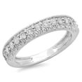 thumbnail image 1 of Dazzlingrock Collection 0.55 Carat (ctw) 18K Round Diamond Ladies Wedding Stackable Band 1/2 CT, White Gold, Size 7, 1 of 1