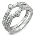 thumbnail image 1 of Dazzlingrock Collection 0.55 Carat (ctw) 18k Round & Baguette Diamond Ladies Anniversary Guard Band 1/2 CT, White Gold, Size 8, 1 of 1