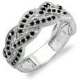 thumbnail image 1 of Dazzlingrock Collection 0.58 Carat (ctw) 18k Black Diamond Ladies Anniversary Stackable Swirl Ring 1/2 CT, White Gold, Size 5.5, 1 of 1