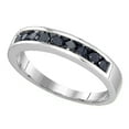 thumbnail image 1 of Dazzlingrock Collection 0.60 Carat (ctw) 10K Real Round Cut Black Diamond Men's Anniversary Wedding Band, White Gold, Size 11.5, 1 of 1