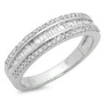 thumbnail image 1 of Dazzlingrock Collection 0.60 Carat (ctw) 10K Round & Baguette Diamond Ladies Bridal Wedding Band Ring, White Gold, Size 5.5, 1 of 1