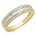 thumbnail image 1 of Dazzlingrock Collection 0.60 Carat (ctw) 10K Round & Baguette Diamond Ladies Bridal Wedding Band Ring, Yellow Gold, Size 6.5, 1 of 1
