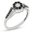 thumbnail image 1 of Dazzlingrock Collection 0.60 Carat (ctw) 10k Round Black and White Diamond Ladies Engagement Promise Ring, White Gold, Size 8.5, 1 of 1