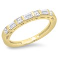 thumbnail image 1 of Dazzlingrock Collection 0.60 Carat (ctw) 14K Princess & Baguette Diamond Ladies Wedding Stackable Band, Yellow Gold, Size 5, 1 of 1
