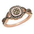 thumbnail image 1 of Dazzlingrock Collection 0.60 Carat (ctw) 14K Round Champagne & White Diamond Bridal Engagement Ring, Rose Gold, Size 4.5, 1 of 6