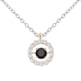 thumbnail image 1 of Dazzlingrock Collection 0.60 Carat (ctw) Round Black & White Diamond Dancing Style Pendant for Women with 18 Inch Silver Chain in 14K Rose Gold, 1 of 1