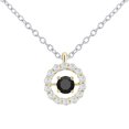 thumbnail image 1 of Dazzlingrock Collection 0.60 Carat (ctw) Round Black & White Diamond Dancing Style Pendant for Women with 18 Inch Silver Chain in 14K Yellow Gold, 1 of 1