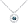 thumbnail image 1 of Dazzlingrock Collection 0.60 Carat (ctw) Round Blue & White Diamond Dancing Style Pendant for Women with 18 Inch Silver Chain in 18K White Gold, 1 of 1