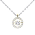 thumbnail image 1 of Dazzlingrock Collection 0.60 Carat (ctw) Round Flickering White Diamond Dancing Style Pendant for Women with 18 Inch Silver Chain in 10K Yellow Gold, 1 of 1