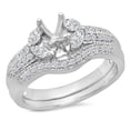 thumbnail image 1 of Dazzlingrock Collection 0.65 Carat (Ctw) 14k Round and Marquise White Diamond Engagement Semi Mount Bridal Ring Set (No Center Stone), White Gold, Size 7.5, 1 of 1