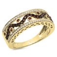 thumbnail image 1 of Dazzlingrock Collection 0.65 Carat (ctw) 14K Round Champagne & White Diamond Anniversary Wedding Band, Yellow Gold, Size 8, 1 of 6