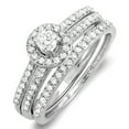 thumbnail image 1 of Dazzlingrock Collection 0.65 Carat (ctw) 14K Round Diamond Ladies Bridal Engagement Halo Ring With Matching Band Set, White Gold, Size 5, 1 of 1