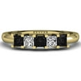 thumbnail image 1 of Dazzlingrock Collection 0.68 CT 14K Princess Black, White Diamond Wedding Band, Yellow Gold Size 8.5, 1 of 2