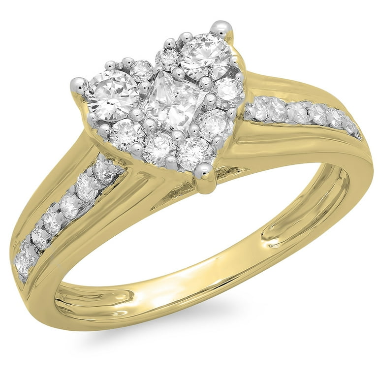 LADIES RING 0.70CT ROUND/PRINCESS DIAMOND 14K YELLOW GOLD LADIES RING 0.70CT ROUND/PRINCESS DIAMOND 14K YELLOW GOLD