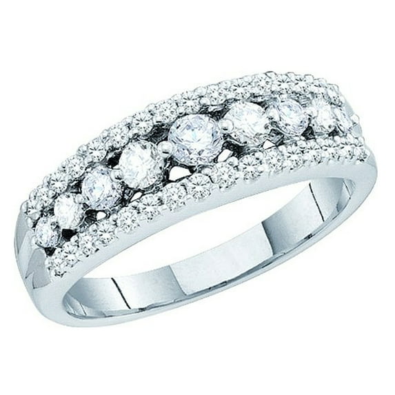 Dazzlingrock Collection 0.72 Carat (ctw) 14K Round White Diamond Ladies Wedding Band 3/4 CT, White Gold, Size 9.5