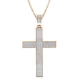 thumbnail image 1 of Dazzlingrock Collection 0.73 Carat (ctw) Round Lab Grown White Diamond Mens Hip Hop Religious Cross Pendant 3/4 CT (Gold Chain Included), 10K Rose Gold, 1 of 6