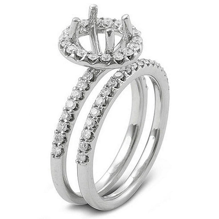 LADIES RING SEMI MOUNT 0.75CT ROUND DIAMOND 14K WHITE GOLD LADIES RING SEMI MOUNT 0.75CT ROUND DIAMOND 14K WHITE GOLD