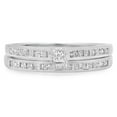 thumbnail image 1 of Dazzlingrock Collection 0.75 Carat (ctw) 10K Princess Diamond Ladies Bridal Engagement Ring Set 3/4 CT, White Gold, Size 4.5, 1 of 3