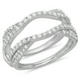 thumbnail image 1 of Dazzlingrock Collection 0.75 Carat (ctw) 10K Round Diamond Wedding Enhancer Guard Double Ring 3/4 CT, White Gold, Size 7, 1 of 6