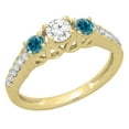 thumbnail image 1 of Dazzlingrock Collection 0.75 Carat (ctw) 14K Blue & White Diamond Bridal 3 Stone Engagement Ring 3/4 CT, Yellow Gold, Size 7.5, 1 of 1