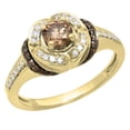 thumbnail image 1 of Dazzlingrock Collection 0.75 Carat (ctw) 14K Champagne & White Diamond Bridal Engagement Ring 3/4 CT, Yellow Gold, Size 8, 1 of 6
