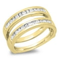 thumbnail image 1 of Dazzlingrock Collection 0.75 Carat (ctw) 14K Round & Baguette Diamond Ladies Wedding Double Ring 3/4 CT, Yellow Gold, Size 5, 1 of 1
