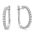 thumbnail image 1 of Dazzlingrock Collection 0.75 Carat (ctw) 14K Round Cut Diamond Ladies Hoop Earrings 3/4 CT, White Gold, 1 of 1