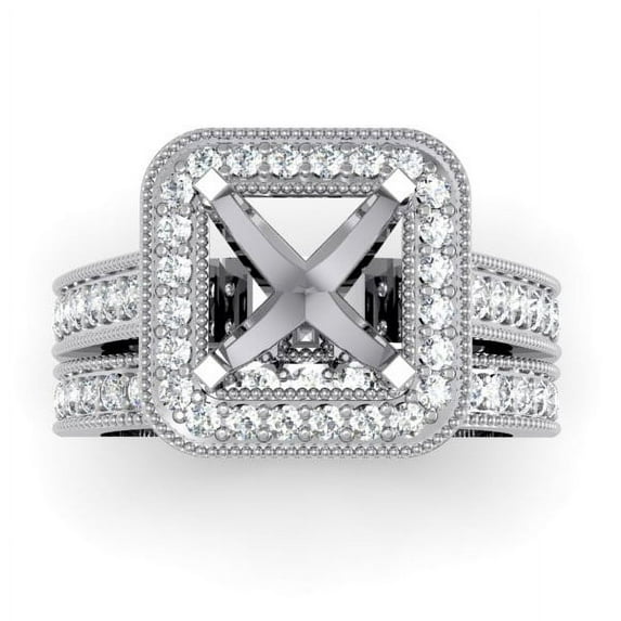 Dazzlingrock Collection 0.75 Carat (ctw) 14K Round Diamond Bridal Engagement Semi Mount Set 3/4 CT, White Gold, Size 6