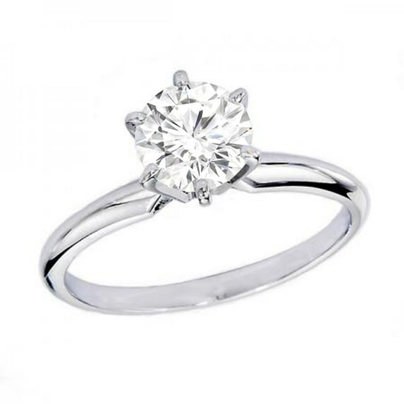 Dazzlingrock Collection 0.75 Carat (ctw) 14K Round Diamond Ladies Bridal Solitaire Engagement Ring 3/4 CT, White Gold, Size 4.5
