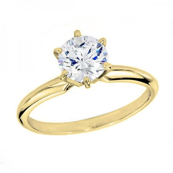 Dazzlingrock Collection 0.75 Carat (ctw) 14K Round Diamond Ladies Bridal Solitaire Engagement Ring 3/4 CT, Yellow Gold, Size 4