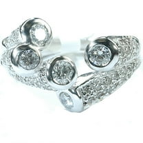 Dazzlingrock Collection 0.75 Carat (ctw) 14K Round Diamond Ladies Cocktail Right Hand Ring 3/4 CT, White Gold, Size 5