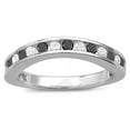 thumbnail image 1 of Dazzlingrock Collection 0.75 Carat (ctw) 14K Round White & Black Diamond Ladies Wedding Band 3/4 CT, White Gold, Size 8.5, 1 of 1