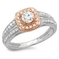 thumbnail image 1 of Dazzlingrock Collection 0.75 Carat (ctw) 14K Two Tone Gold Round Cut Diamond Split Shank Halo Engagement Ring 3/4 CT, Size 7.5, 1 of 4