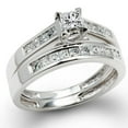 thumbnail image 1 of Dazzlingrock Collection 0.75 Carat (ctw) 14k Princess Diamond Ladies Bridal Ring Engagement Set 3/4 CT, White Gold, Size 7, 1 of 1