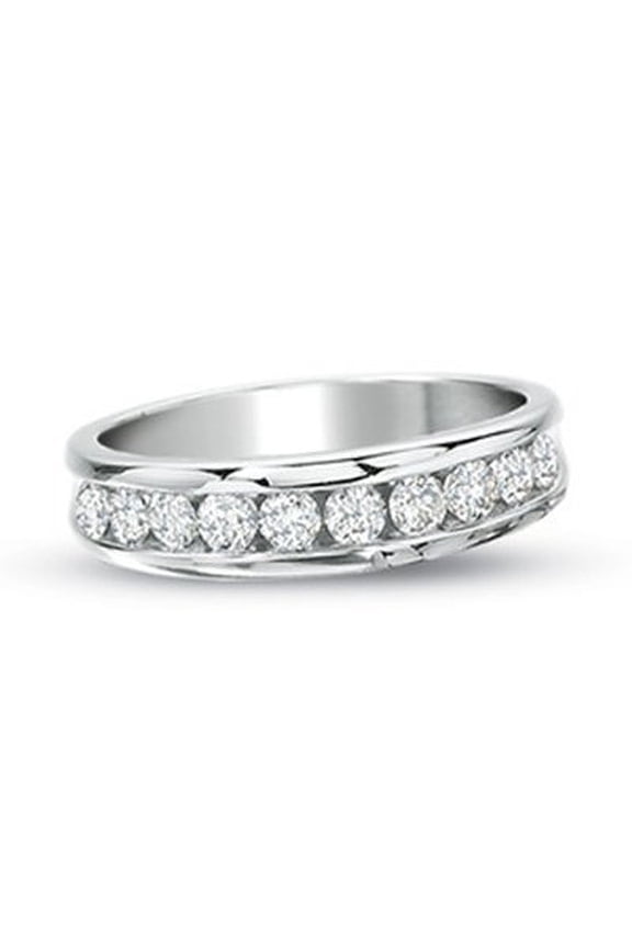 Collection 0.75 Carat (ctw) 14k Round Diamond Ladies Anniversary Wedding Ring Stackable Band 3/4 CT, White Gold, Size 7.5