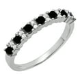 thumbnail image 1 of Dazzlingrock Collection 0.75 Carat (ctw) Round Black & White Diamond Bridal Anniversary Wedding Band for Women in 14K White Gold, Size 9.5, 1 of 4