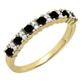 thumbnail image 1 of Dazzlingrock Collection 0.75 Carat (ctw) Round Black & White Diamond Bridal Anniversary Wedding Band for Women in 18K Yellow Gold, Size 7, 1 of 4