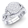 thumbnail image 1 of Dazzlingrock Collection 0.78 Carat (Ctw) 14K Round Diamond Split Shank Cluster Engagement Ring Set 3/4 CT, White Gold, Size 5.5, 1 of 4