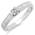 thumbnail image 1 of Dazzlingrock Collection 0.78 Carat (ctw) 14k Princess Diamond Ladies Bridal Engagement Ring 3/4 CT, White Gold, Size 9, 1 of 1