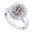 thumbnail image 1 of Dazzlingrock Collection 0.78 Carat (ctw) 14k Round & Baguette Cut Cognac & White Diamond Ladies Right Hand Ring 3/4 CT, White Gold, 1 of 1