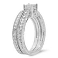 thumbnail image 1 of Dazzlingrock Collection 0.80 Carat (ctw) 14k Round & Princess Diamond Ladies Bridal Set Engagement Ring with Matching Wedding Band 3/4 CT, White Gold, Size 9, 1 of 3