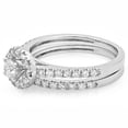 thumbnail image 1 of Dazzlingrock Collection 0.85 Carat (ctw) 14K Round Cut Diamond Bridal Halo Style Engagement Ring Set, White Gold, Size 9, 1 of 3